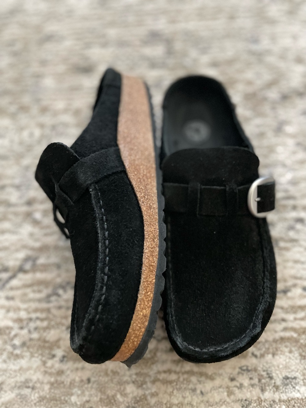 Birkenstock Buckley Mules Black Suede 41 Womens 10 Slip on Clogs Moccasins - Picture 4 of 8